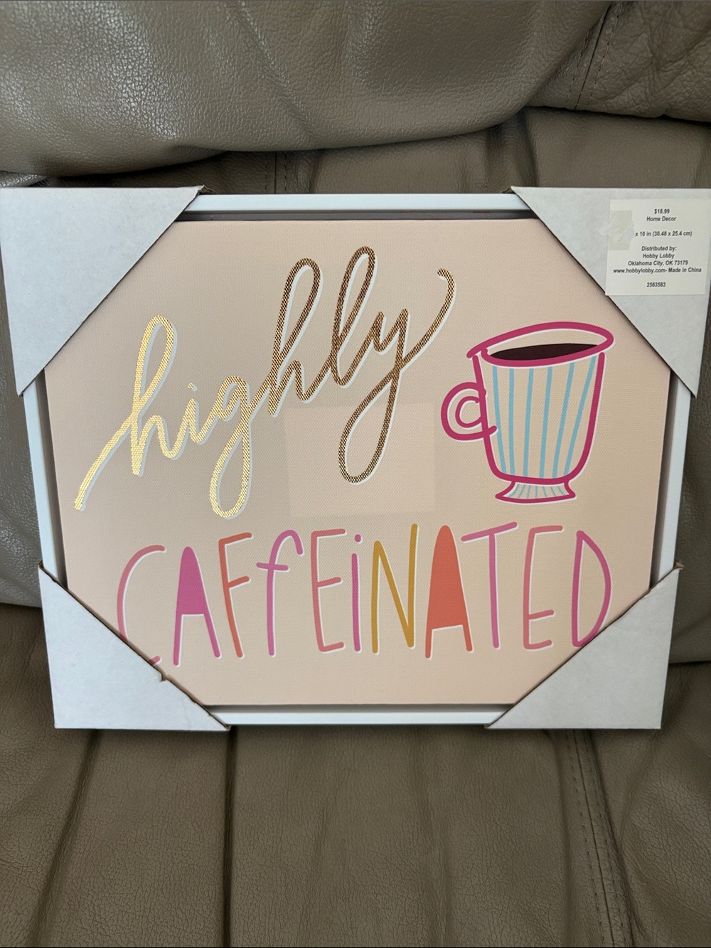 Highly Caffeinated Pink Coffee Art Print by